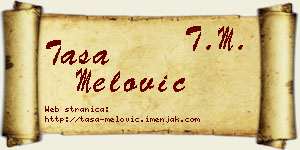 Tasa Melović vizit kartica